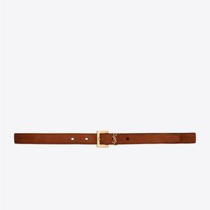 Saint Laurent Logo Skinny Suede Belt